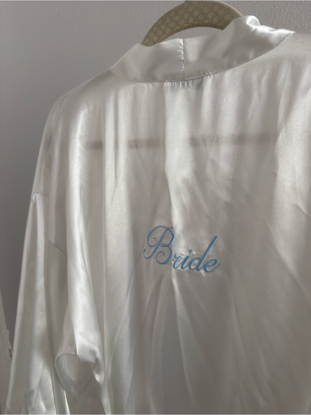 Bride Embroidered Satin Robe - White - Picture 6 of 6